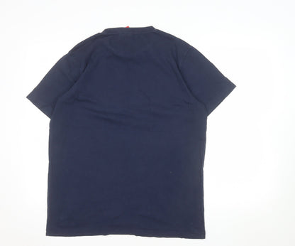 England Men’s Navy Blue Short Sleeve Cotton T-Shirt L
