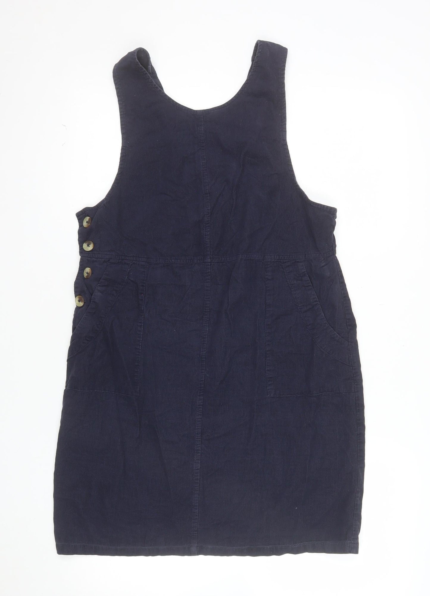 Roman Petite Women's Blue Cotton Pinafore Dress Size 10