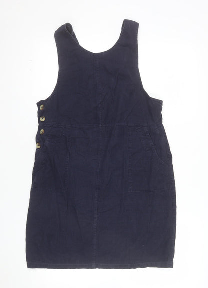 Roman Petite Women's Blue Cotton Pinafore Dress Size 10