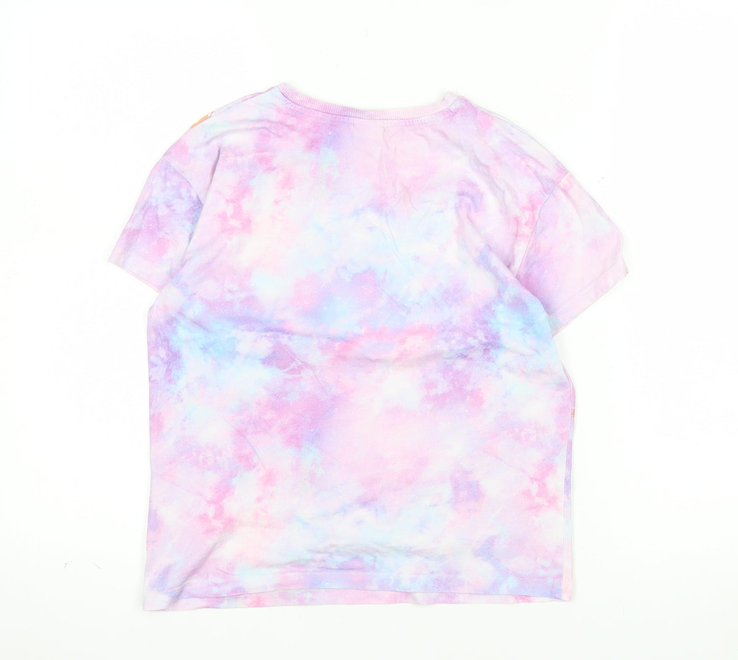 Disney Stitch Girls Multicoloured Tie-Dye Cotton T-Shirt 8-9 Years by George