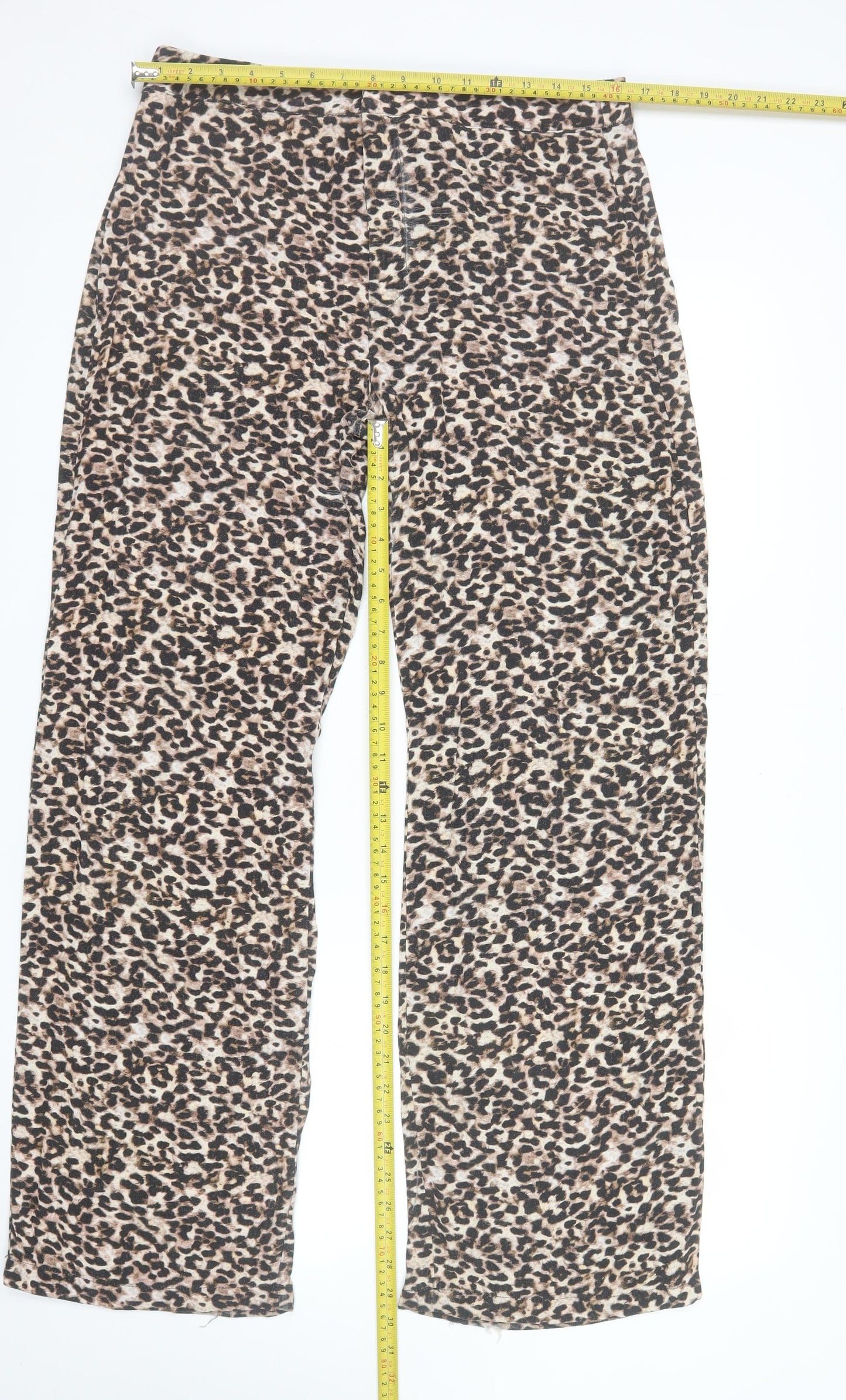 Pull & Bear Womens Brown Animal Print Slim Fit Leggings Size 12
