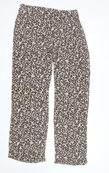 Pull & Bear Womens Brown Animal Print Slim Fit Leggings Size 12