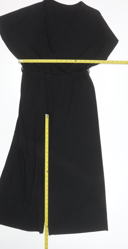 New Look Women's Black Size 14 V-Neck Wide-Leg Jumpsuit