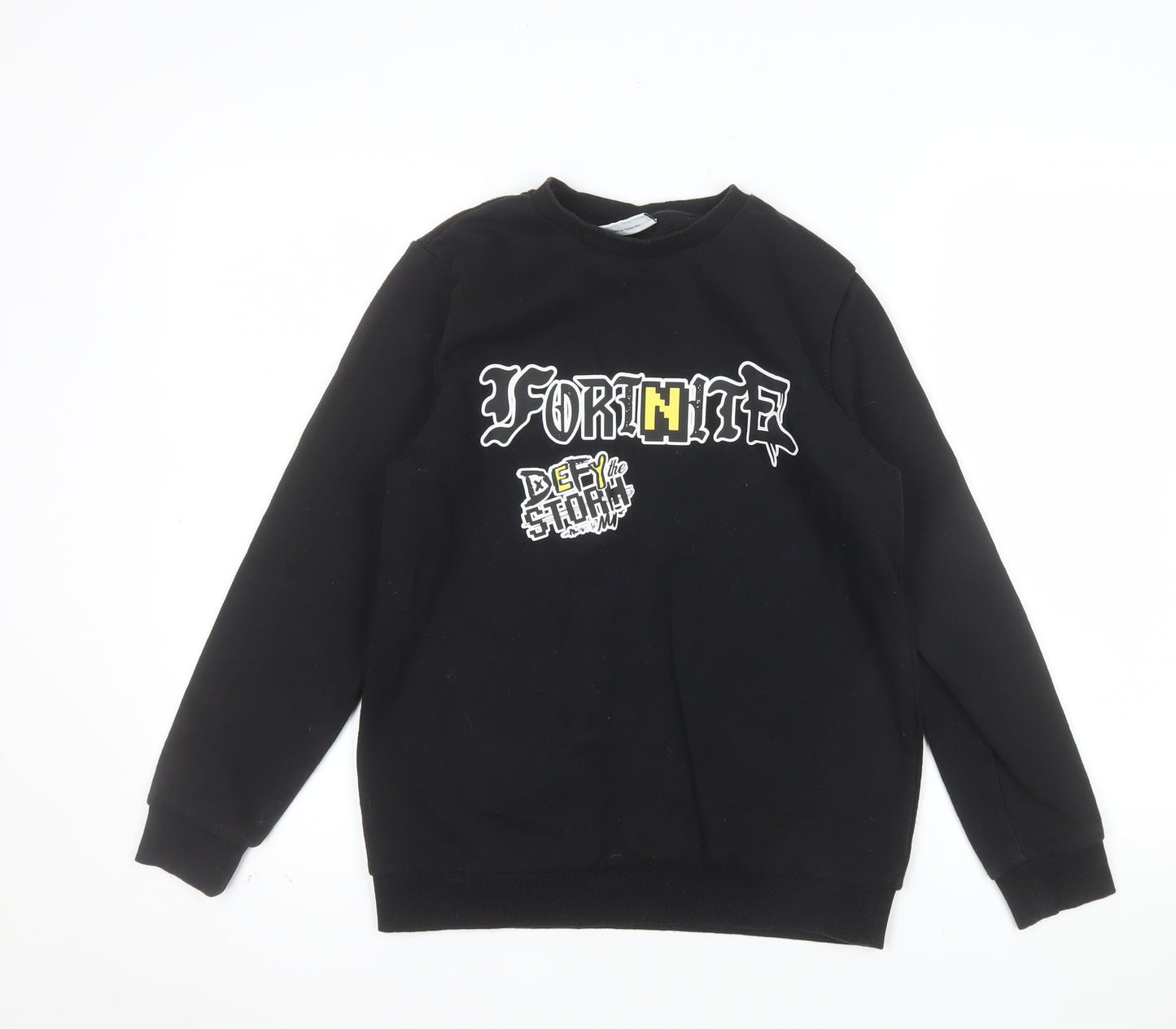 Fortnite Boys Black L Graphic Print Pullover Sweatshirt