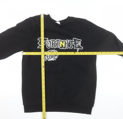 Fortnite Boys Black L Graphic Print Pullover Sweatshirt