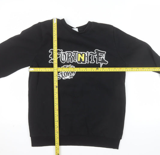 Fortnite Boys Black L Graphic Print Pullover Sweatshirt