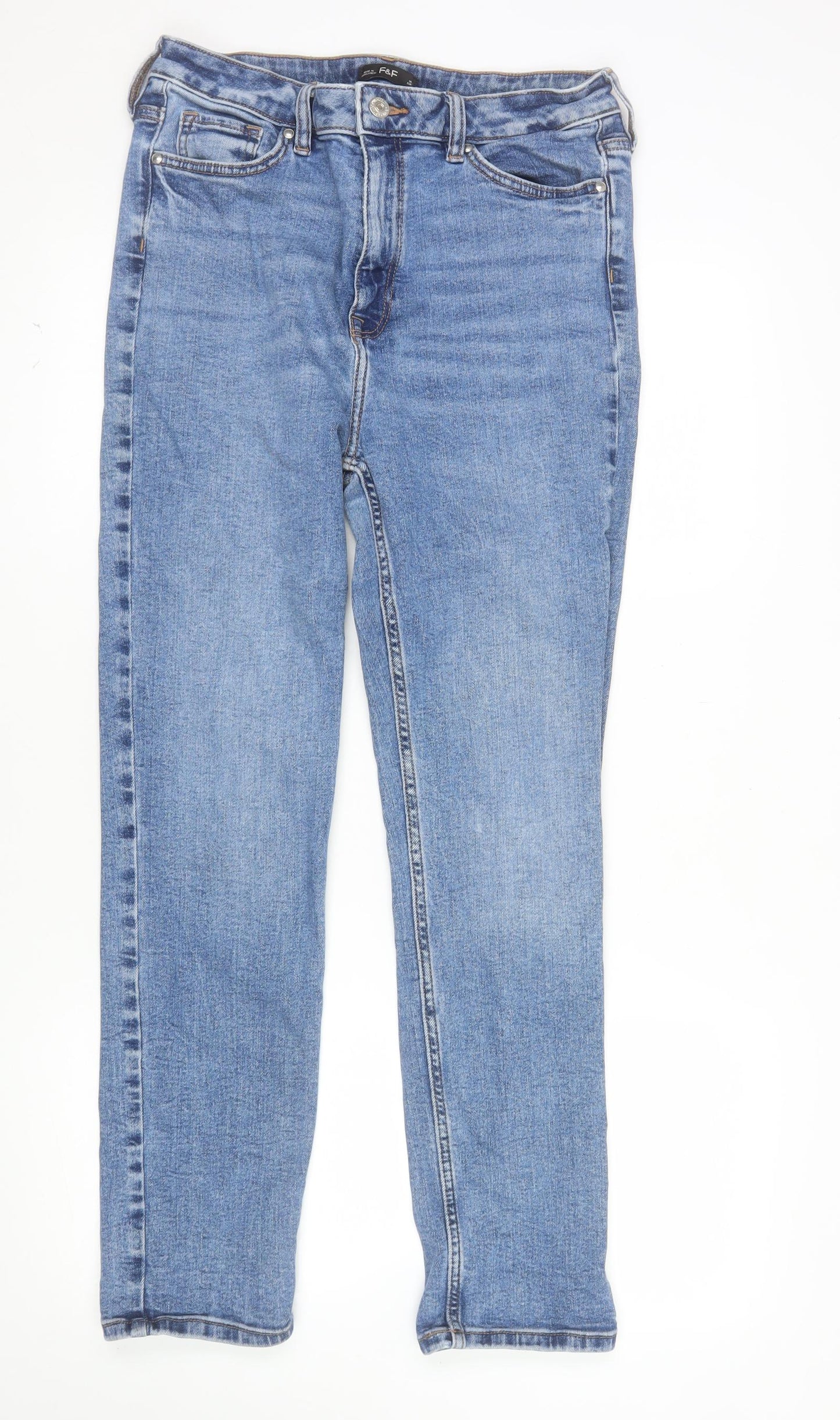 F&F Women’s Blue Mid Rise Skinny Stretch Denim Jeans Size 12