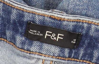 F&F Women’s Blue Mid Rise Skinny Stretch Denim Jeans Size 12