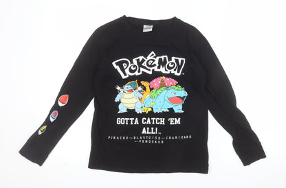 Pokémon Boys Black Long Sleeve Graphic T-Shirt 10-11 Years