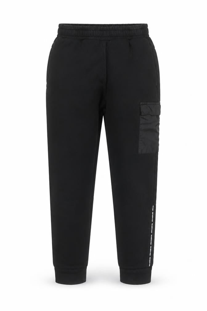 Front view of The North Face boys’ black jogger trousers l elastic waist activewear
