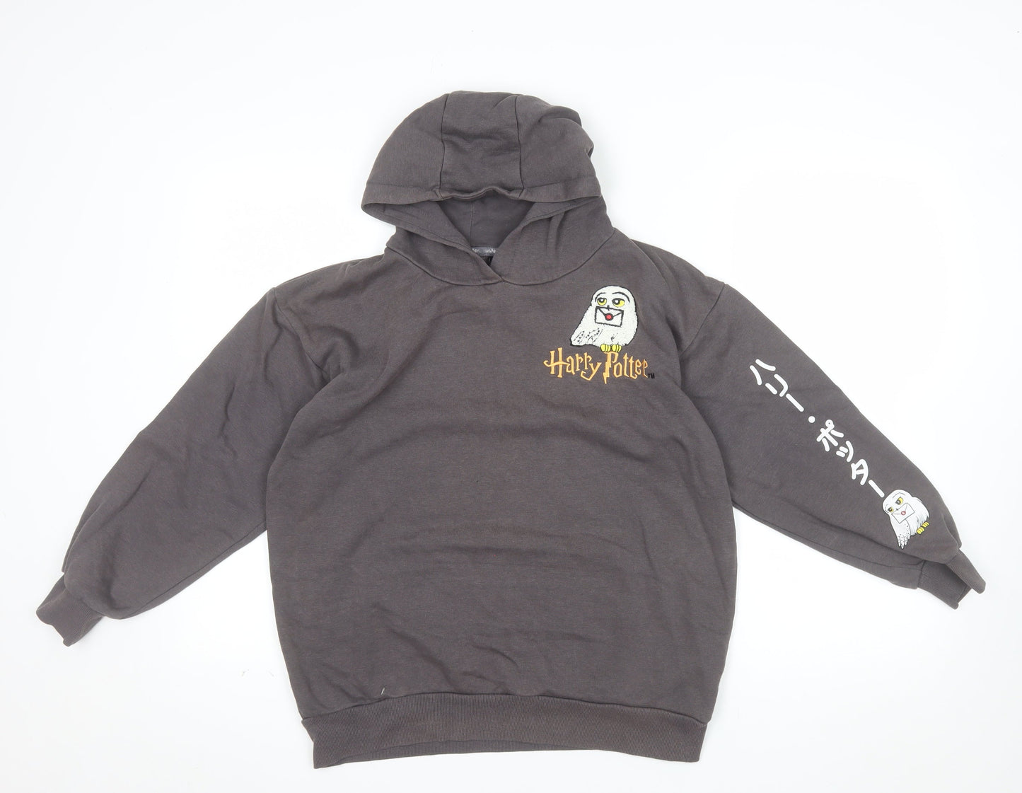 Harry Potter Girls Grey Pullover Hoodie 12-13 Years Embroidered Graphic
