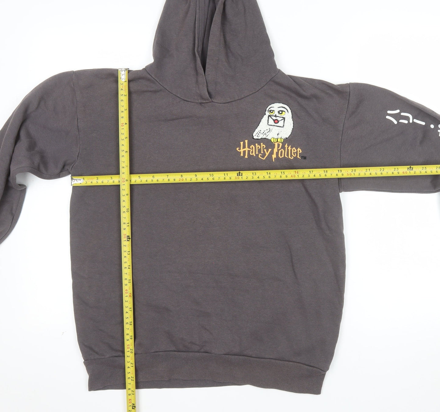 Harry Potter Girls Grey Pullover Hoodie 12-13 Years Embroidered Graphic