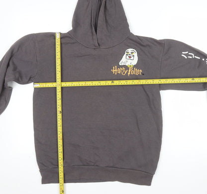 Harry Potter Girls Grey Pullover Hoodie 12-13 Years Embroidered Graphic