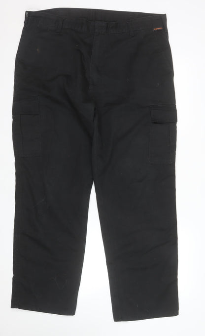 Portwest Mens Black Cargo Work Trousers 40W 31L Regular Fit