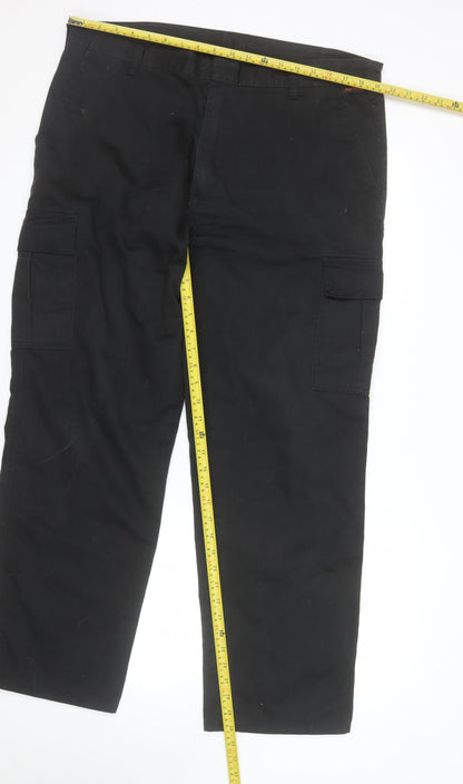 Portwest Mens Black Cargo Work Trousers 40W 31L Regular Fit