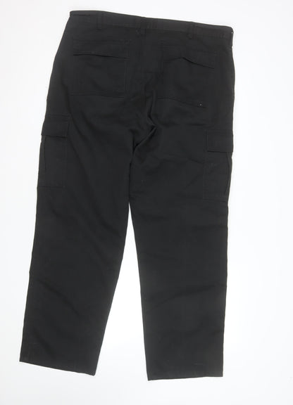 Portwest Mens Black Cargo Work Trousers 40W 31L Regular Fit