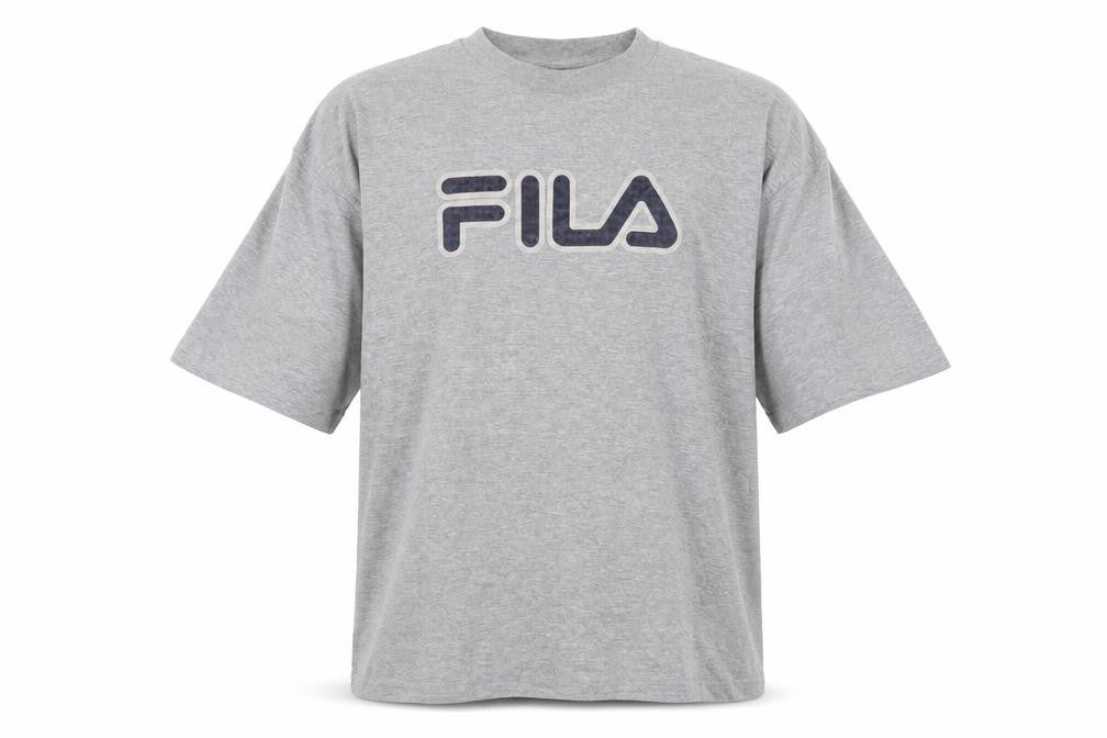 Front view of Fila Men's Grey XL Crew Neck Short Sleeve Sports T-Shirt