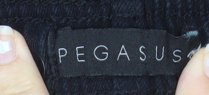 Pegasus Men’s Black Chino Trousers 34W 29L Cotton Stretch