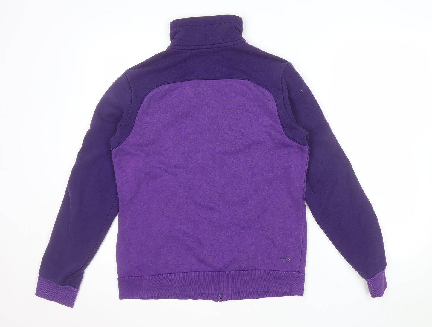Adidas Women Purple Full Zip Hoodie Sweatshirt Size 12-14 Cotton Blend