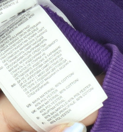 Adidas Women Purple Full Zip Hoodie Sweatshirt Size 12-14 Cotton Blend