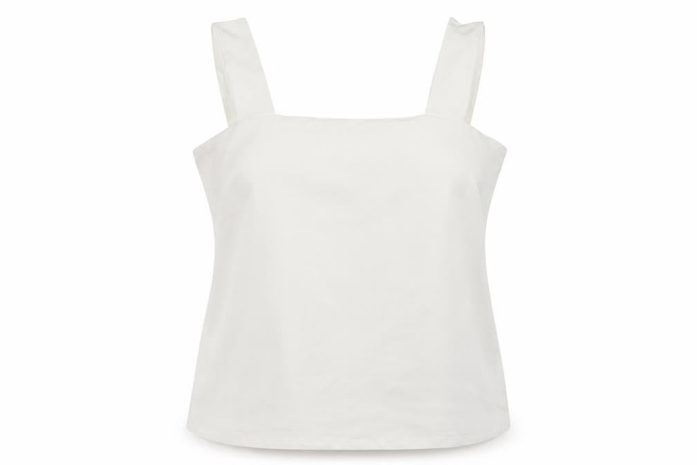 Dorothy Perkins Women's White Cotton Stretch Camisole Tank Top Size 20