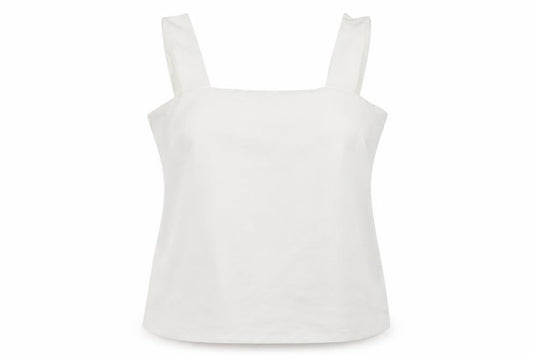 Dorothy Perkins Women's White Cotton Stretch Camisole Tank Top Size 20