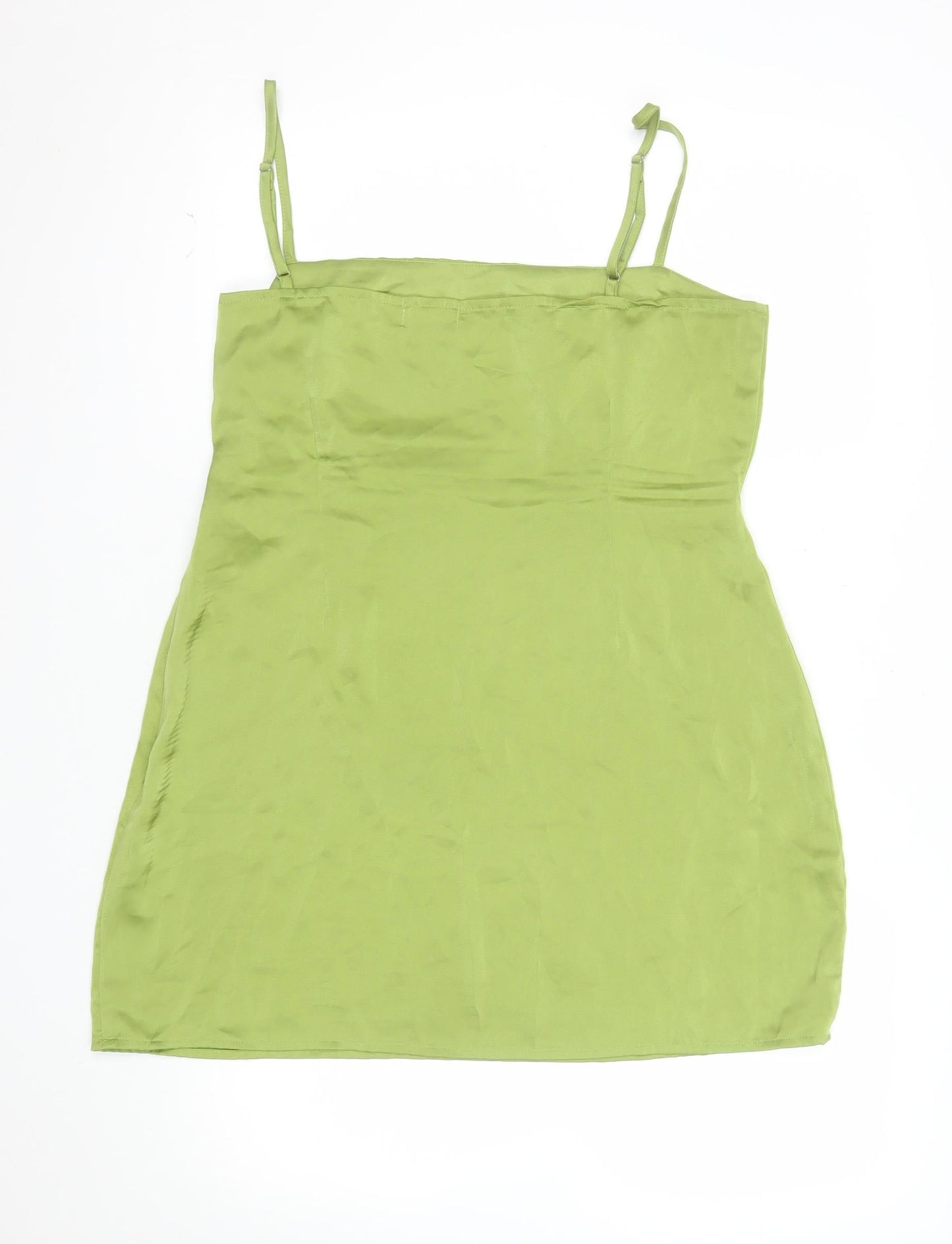 Nasty Gal Women's Green Size 14 Slip Dress Satin Look Sleeveless Party