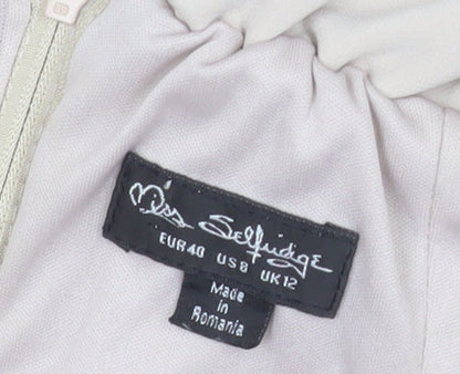 Miss Selfridge Women’s Beige Off Shoulder Slim Fit Jumpsuit Size 12