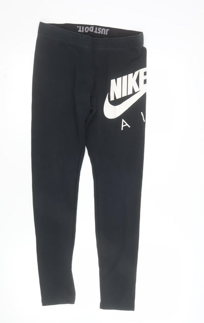 Nike Women Black M Leggings Sportswear Slim Fit Activewear