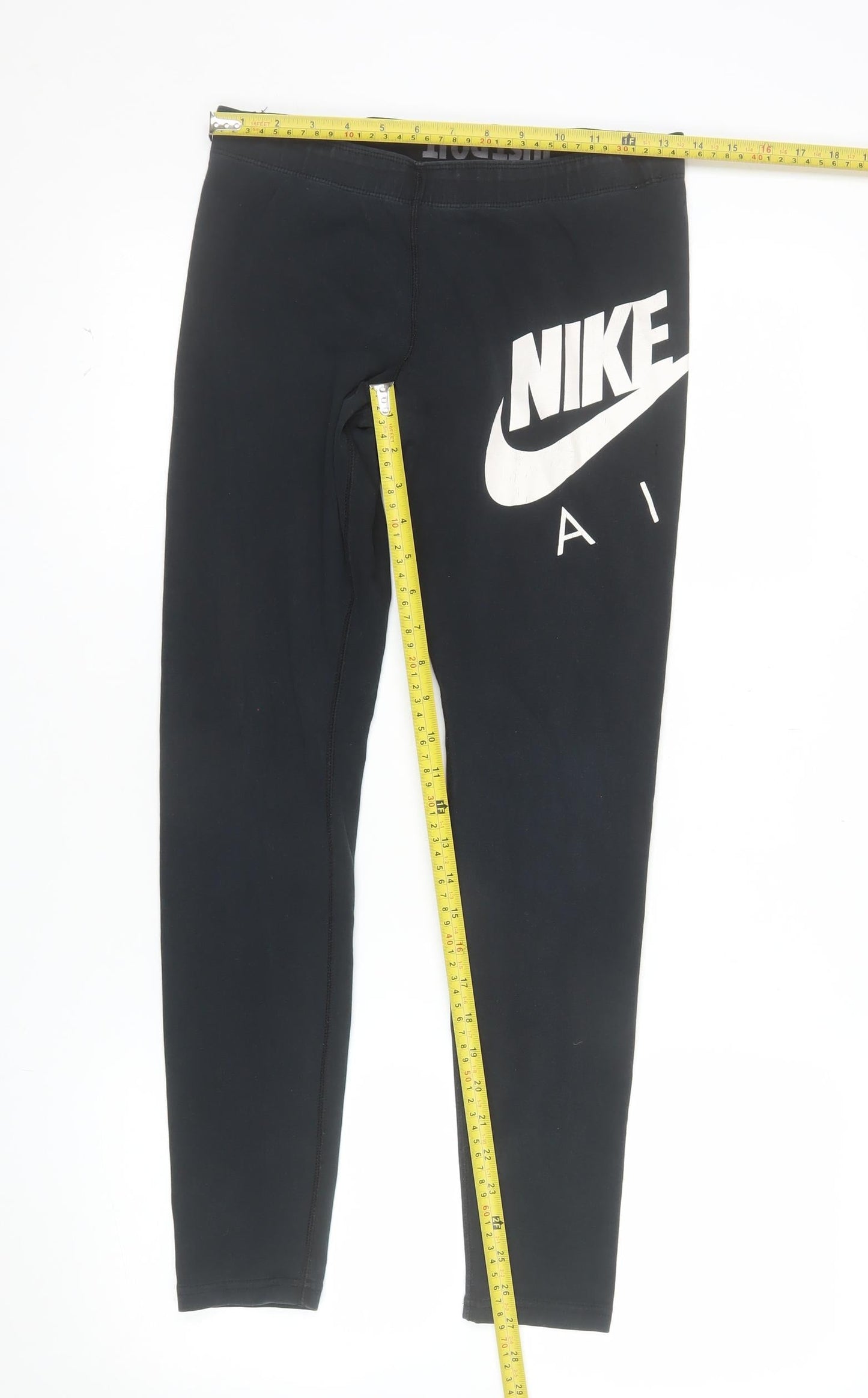 Nike Women Black M Leggings Sportswear Slim Fit Activewear