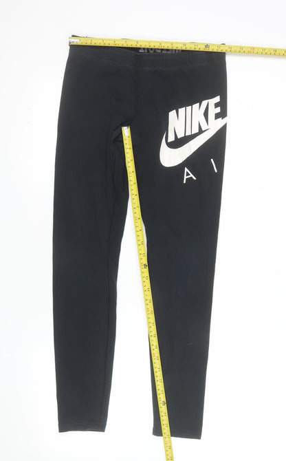 Nike Women Black M Leggings Sportswear Slim Fit Activewear