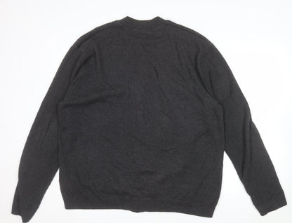 Marks and Spencer Men's Grey 2XL Full Zip Cotton Jumper