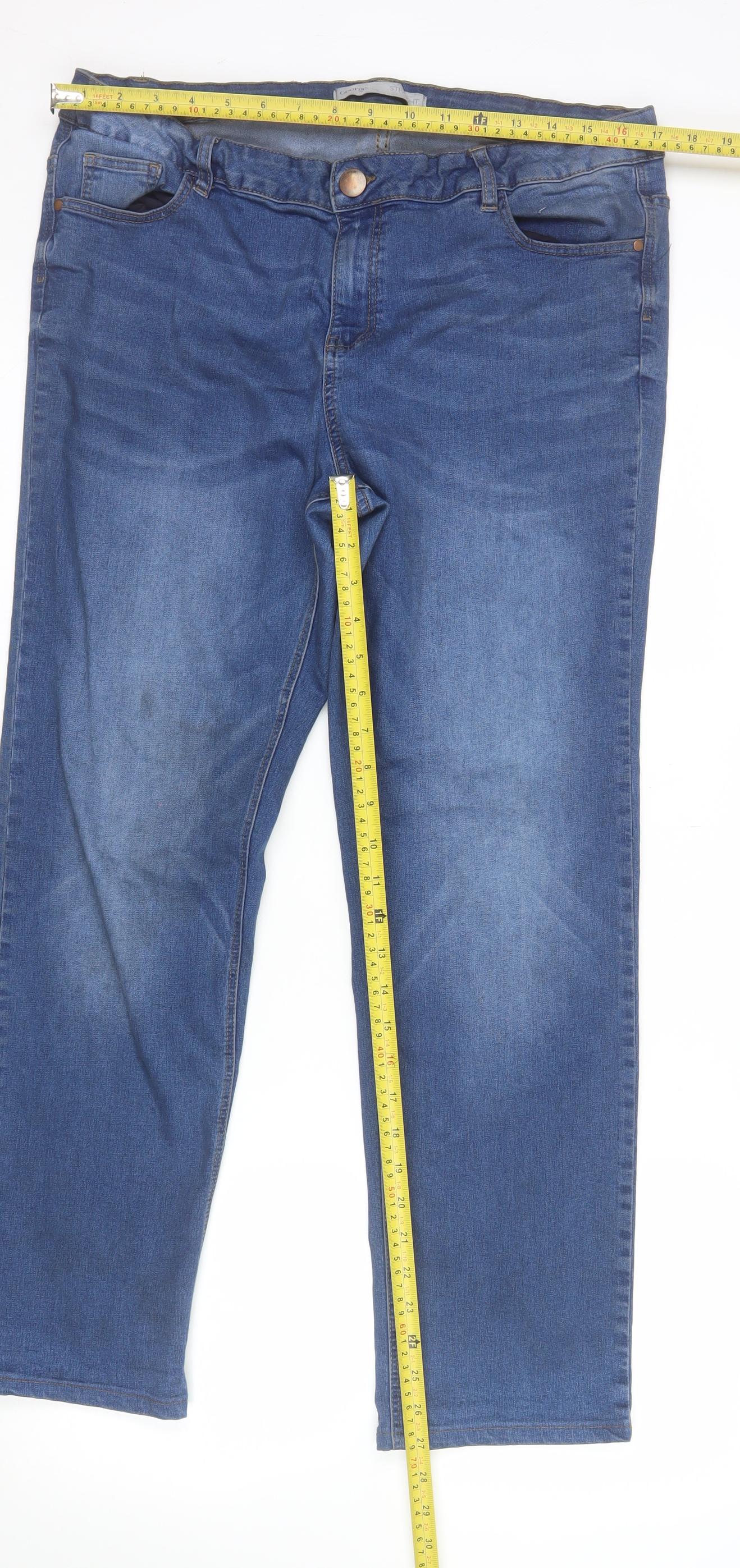 George Women’s Blue Straight Leg Jeans Size 18 Long Length