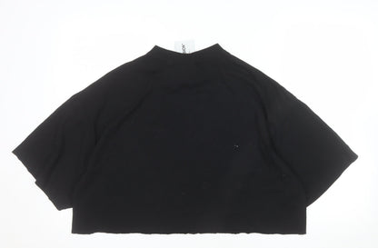 Collusion Womens Black Dolphin Cropped T-Shirt M Relaxed Fit