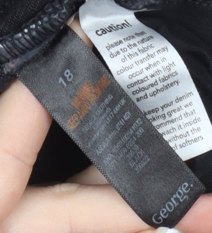 George Womens Black Skinny Jeans Size 18 Stretch Denim