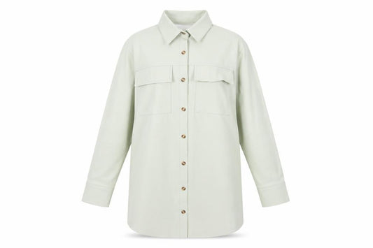 Missguided Women’s Mint Green Faux Leather Oversized Button-Up Shirt Jacket UK 12
