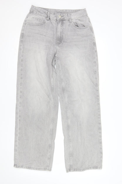 MYOURSA Women’s Light Grey Wide-Leg Jeans Size M Regular Fit