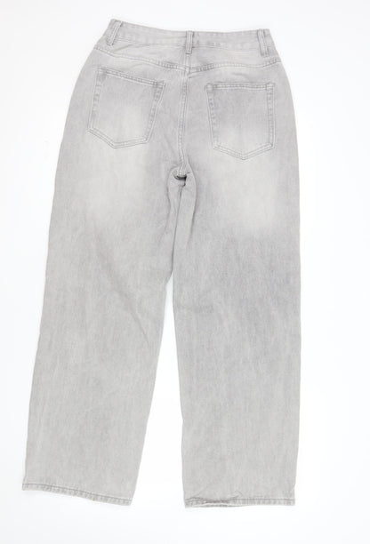 MYOURSA Women’s Light Grey Wide-Leg Jeans Size M Regular Fit