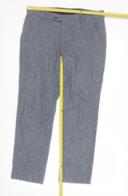 Next Men’s Grey Wool Blend Formal Trousers Size 32 Short