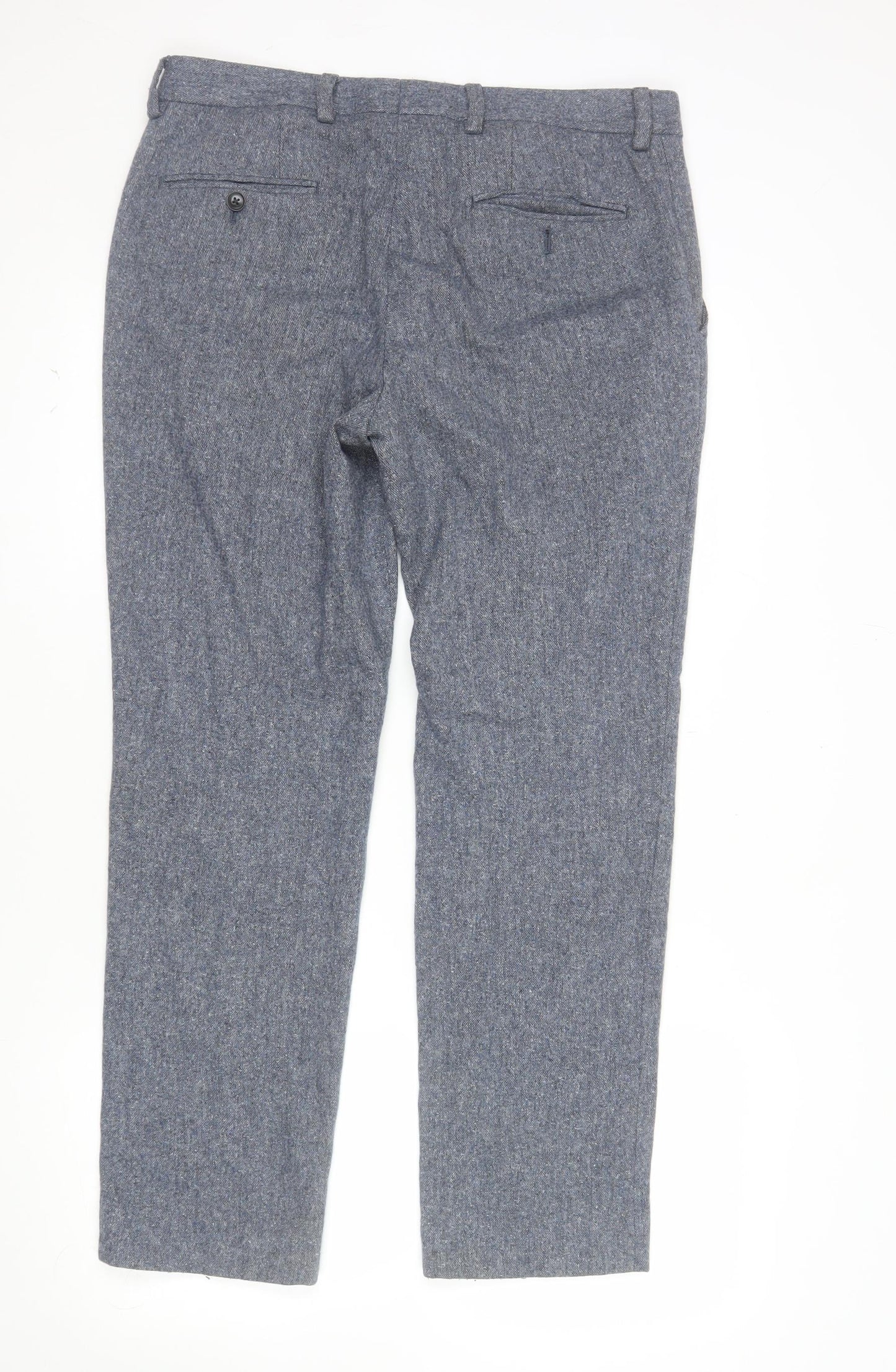 Next Men’s Grey Wool Blend Formal Trousers Size 32 Short