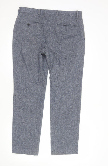 Next Men’s Grey Wool Blend Formal Trousers Size 32 Short