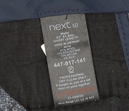 Next Men’s Grey Wool Blend Formal Trousers Size 32 Short