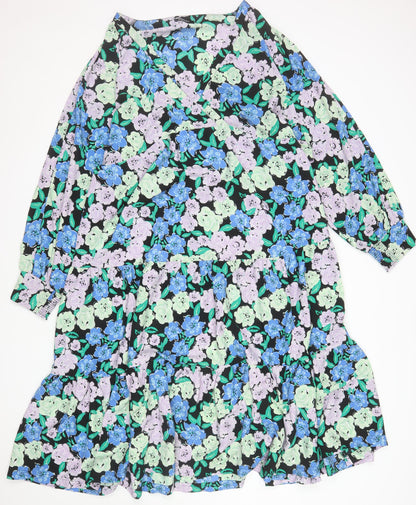Simply Be Women’s Multicoloured Floral Wrap Midi Dress Size 20