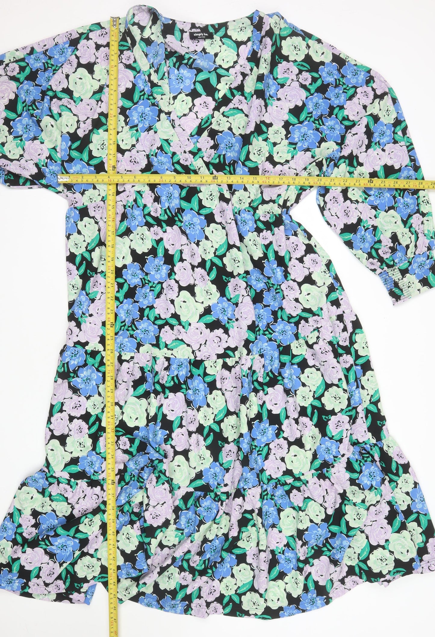 Simply Be Women’s Multicoloured Floral Wrap Midi Dress Size 20