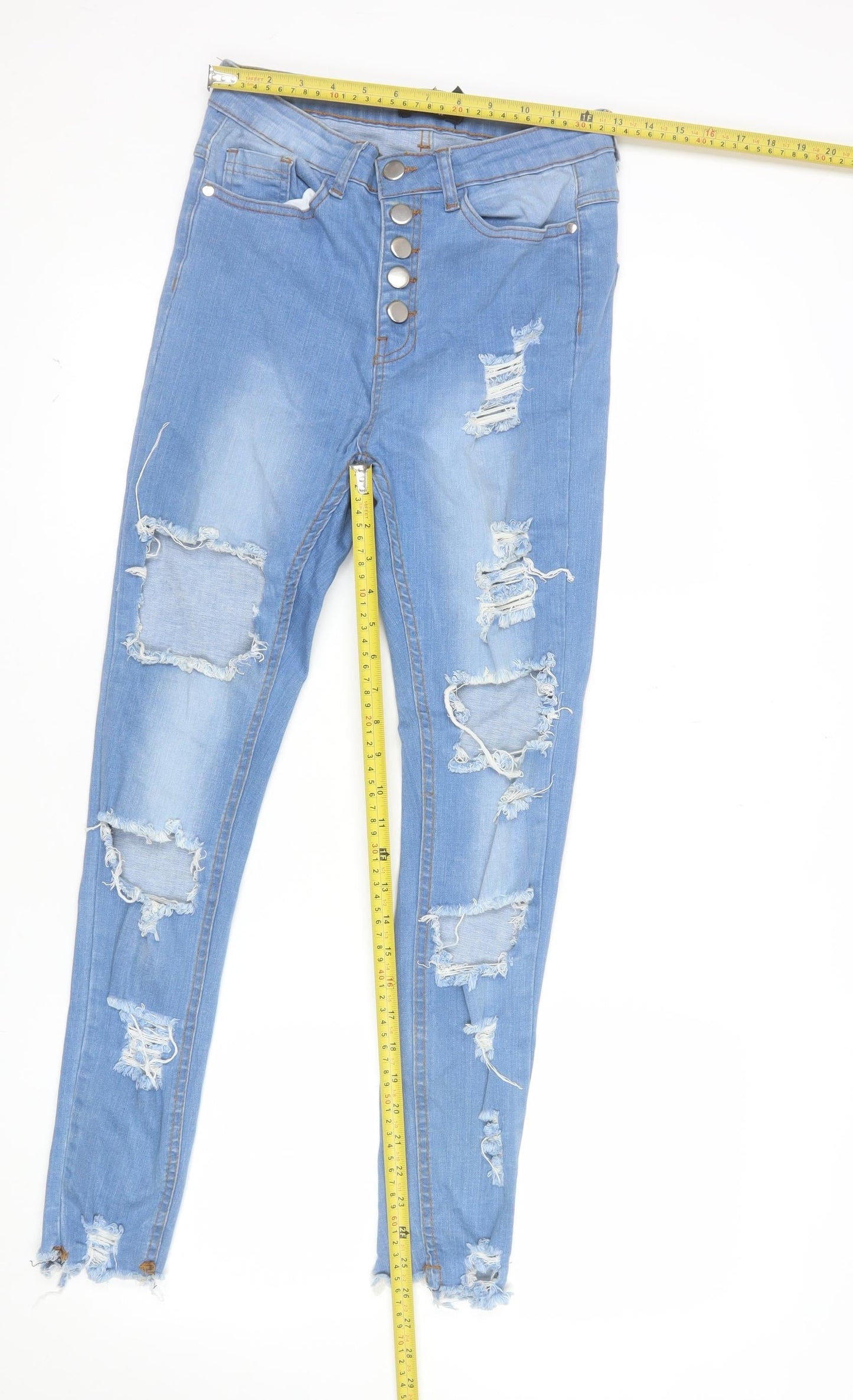 Misspap Women's Blue Distressed Skinny Jeans Size 10