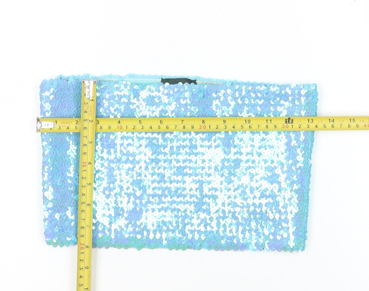 Topshop Women Blue Sequin Strapless Camisole Tank Top M