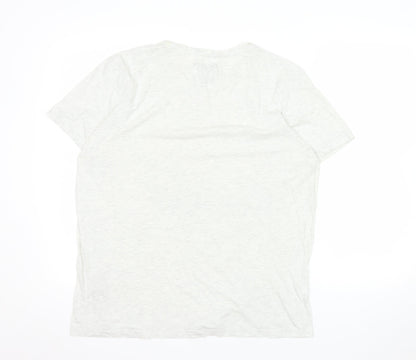 Jack & Jones Originals Men's Grey Large Graphic Print T-Shirt