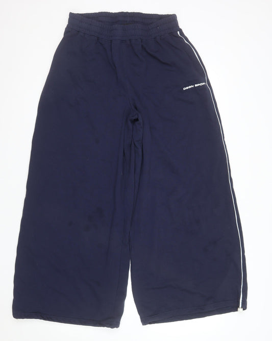 DSGN Studio Women's Blue L Cotton Blend Sweatpants with Elastic Waist