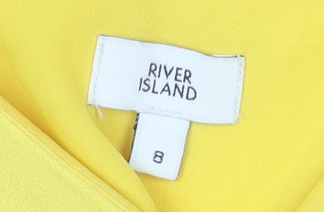 River Island Women’s Yellow V-Neck Camisole Tank Top Size 8