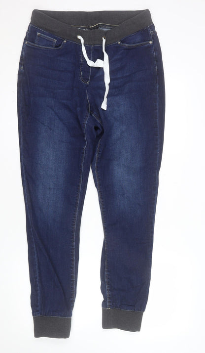 bpc bonprix Collection Women Blue Size 16 Jegging Jeans with Drawstring Waist